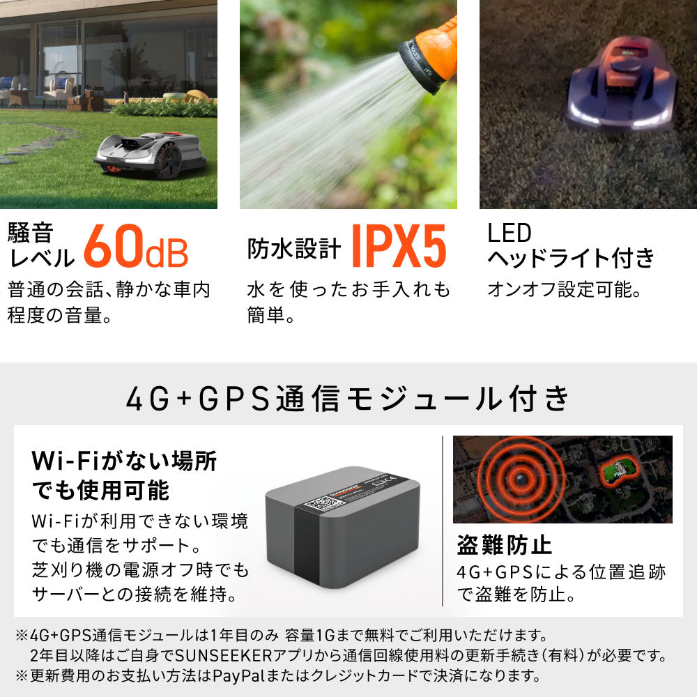 完全ワイヤーレス ロボット芝刈り機 X7 Plus